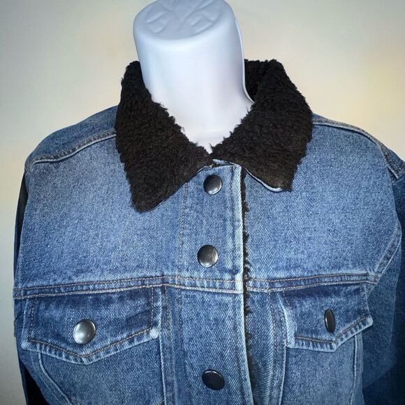 Soncy Plus Denim Teddy Collar Jean Jacket (Soncy size 1) - Picture 2 of 16